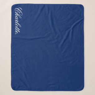 Personalisierte Navy-Sherpa-Decke mit individuelle Sherpadecke