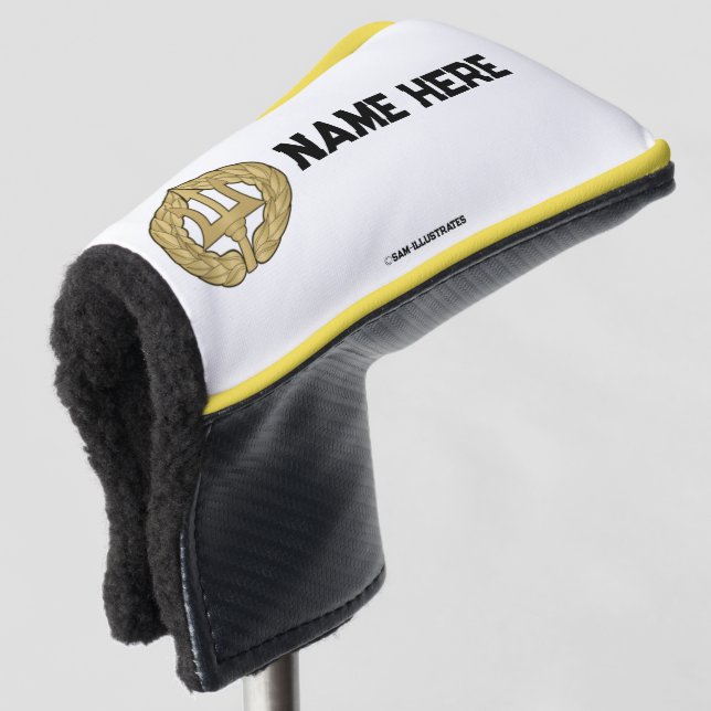 Personalisierte Navy Themed Golf Putter Abdeckung Headcover (3/4 Vorderseite)