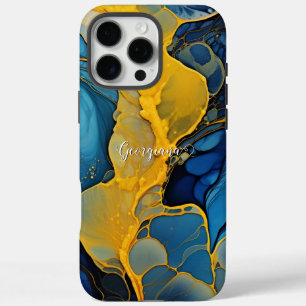 Personalisierte Navy und Gold Alcohol Incidents Ar iPhone 16 Pro Max Hülle