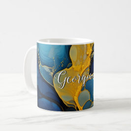 Personalisierte Navy und Gold Alcohol Incidents Ar Kaffeetasse