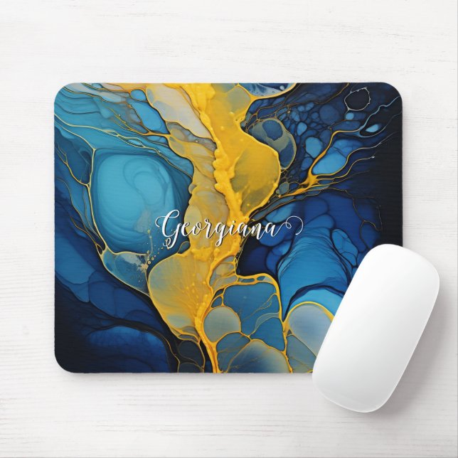 Personalisierte Navy und Gold Alcohol Incidents Ar Mousepad (Mit Mouse)