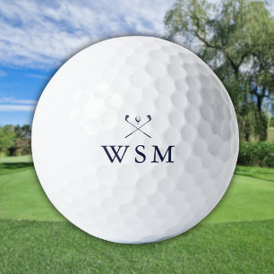 Personalisierte navyblaue Monogramm-Golfschläger Golfball