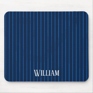 Personalisierte navyblaue Nadelstreifen Mousepad
