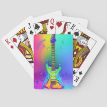 Personalisierte Neon Gitarre Lover Playing Cards