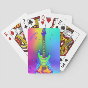 Personalisierte Neon-Gitarre-Musikliebhaber-Spielk Spielkarten