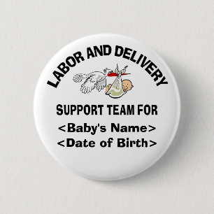 Personalisierte neue Baby-Stützteam-Knöpfe Button