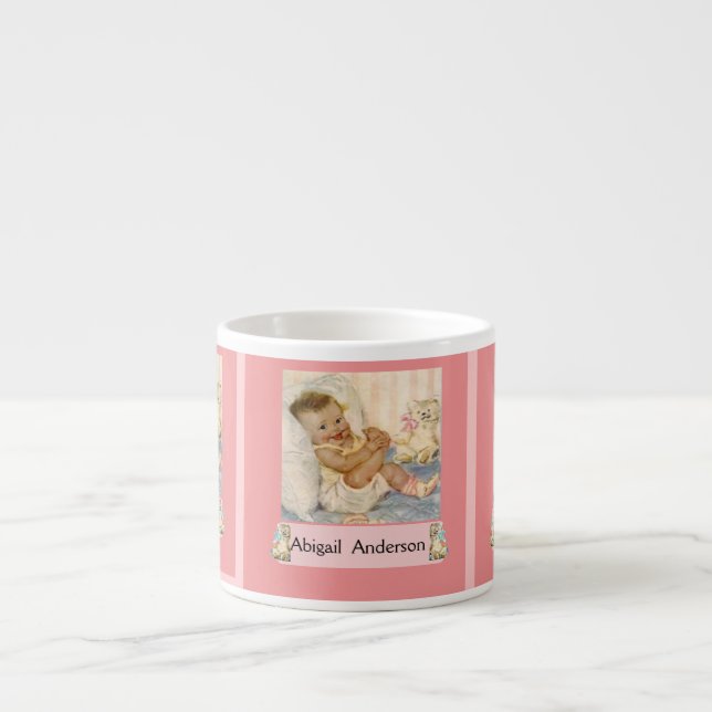 Personalisierte neue Baby-Tasse Espressotasse (Vorderseite)