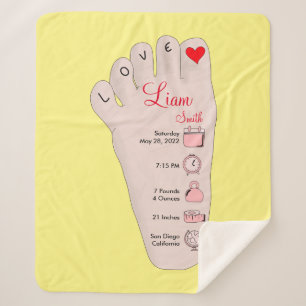 Personalisierte neue Babygeschenke - Geburtsstunde Sherpadecke