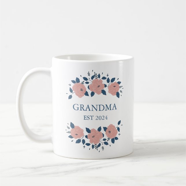 Personalisierte neue Großmutter Oma Pink Kaffeetasse (Links)