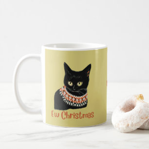 Personalisierte neue Weihnachtskatze Ugly Sweater Kaffeetasse