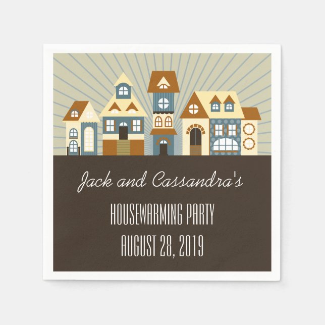 Personalisierte neue Zuhause Housewarming Napkins Serviette (Vorderseite)