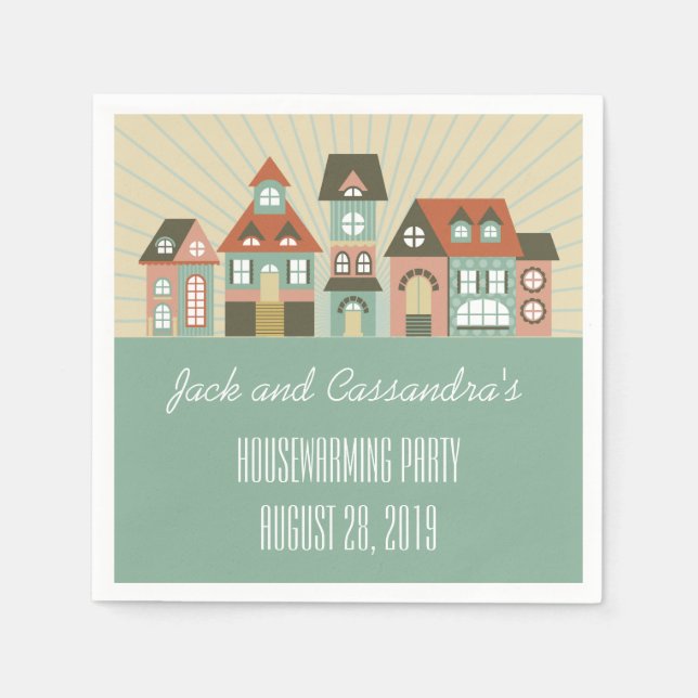 Personalisierte neue Zuhause Housewarming Napkins Serviette (Vorderseite)