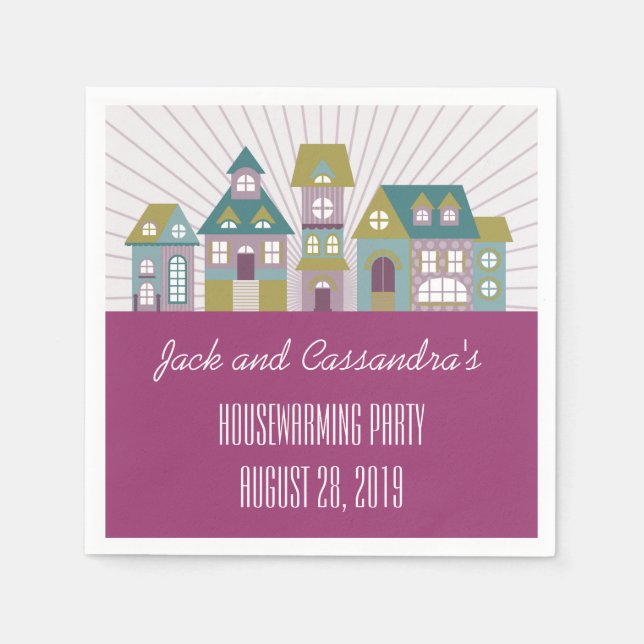Personalisierte neue Zuhause Housewarming Napkins Serviette (Vorderseite)
