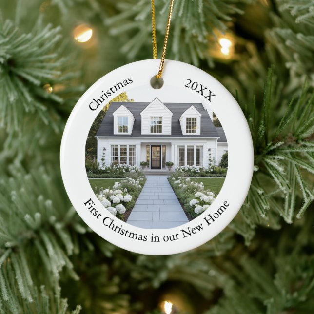 Personalisierte neue Zuhause Weihnachten Keramik Ornament (Baum)