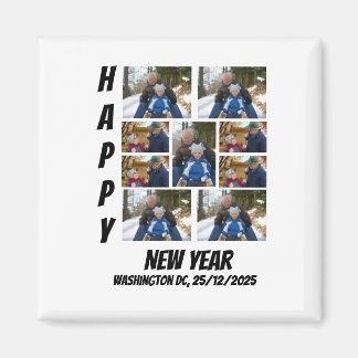 Personalisierte Neujahrs-9-Foto-Collage Magnet