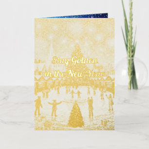 Personalisierte Neujahrsgrüße in Gold 