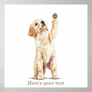 Personalisierte neutrale Golden Retriever Kinderzi Poster