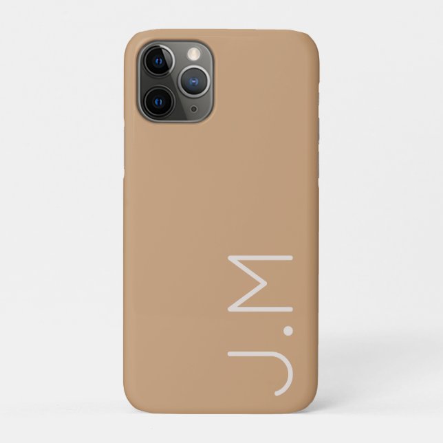 Personalisierte neutrale minimale Anfangsmonogramm Case-Mate iPhone Hülle (Rückseite)