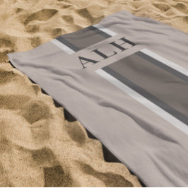 Personalisierte neutrale Streifen moderne Anfangsb Strandtuch