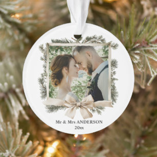 Personalisierte Neuverheiratete Weihnachtsfeiertag Ornament