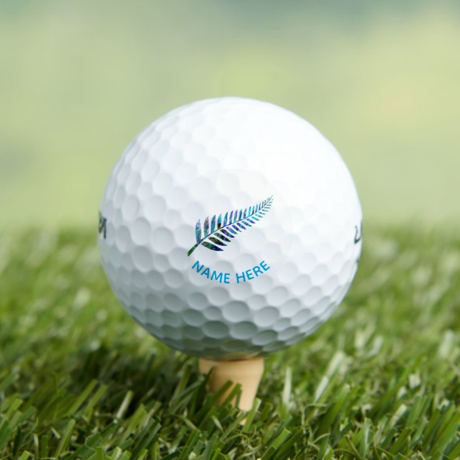 PERSONALISIERTE NEUZEALAND FERN PAUA GOLF BALLS GOLFBALL (Insitu T-Shirt)