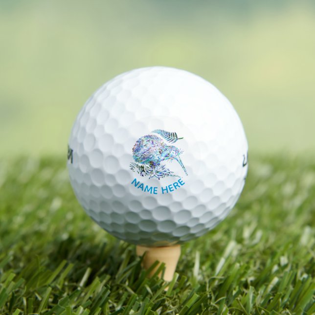 PERSONALISIERTE NEUZEALAND KIWI PAUA GOLF BALLS GOLFBALL (Insitu T-Shirt)