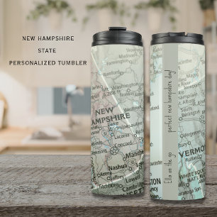 Personalisierte New Hampshire Karte Granite State Thermosbecher