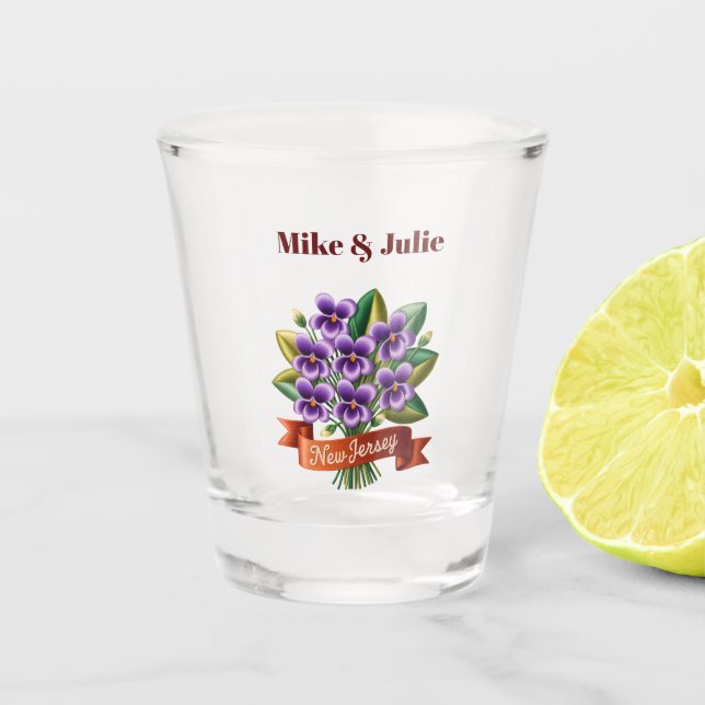 Personalisierte New Jersey Staatsblume Schnapsglas (Vorderseite)
