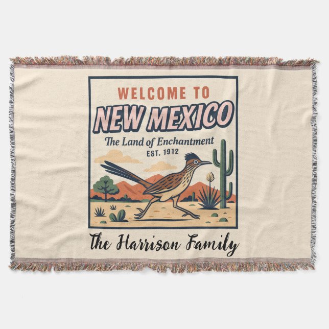 Personalisierte New Mexico Wurfdecke Decke (Vorderseite)