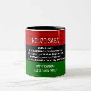 Personalisierte NGUZO SABA 7 Grundsätze Glückwunsc Zweifarbige Tasse