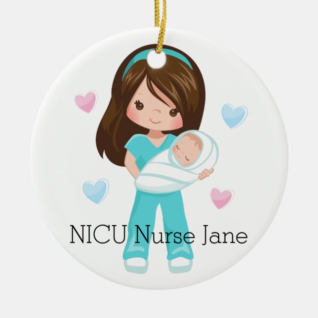 Personalisierte NICU Krankenschwester, die Keramik Ornament (Vorne)