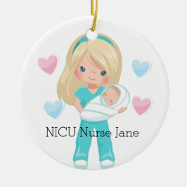 Personalisierte NICU Nurse Holding Baby Christmas Keramik Ornament
