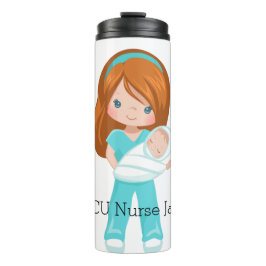 Personalisierte NICU Nurse Holding Baby Christmas Thermosbecher