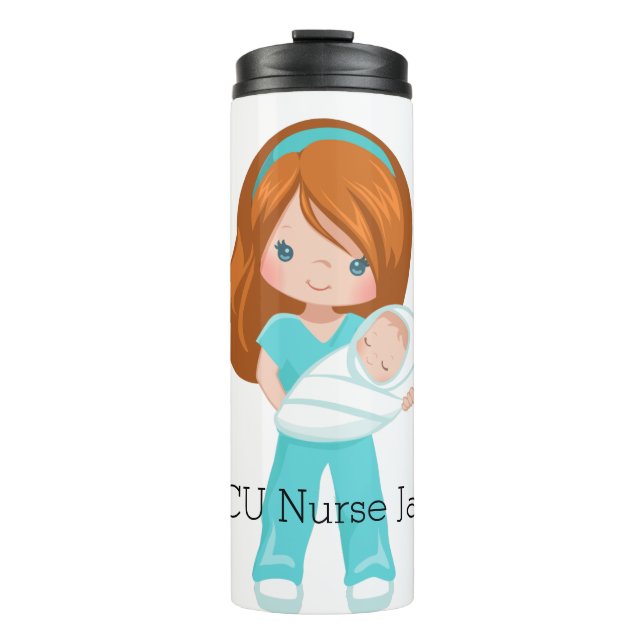 Personalisierte NICU Nurse Holding Baby Christmas Thermosbecher (Vorderseite)
