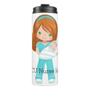 Personalisierte NICU Nurse Holding Baby Christmas Thermosbecher