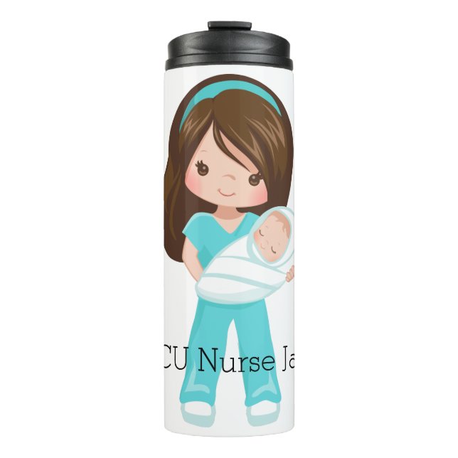 Personalisierte NICU Nurse Holding Baby Christmas Thermosbecher (Vorderseite)