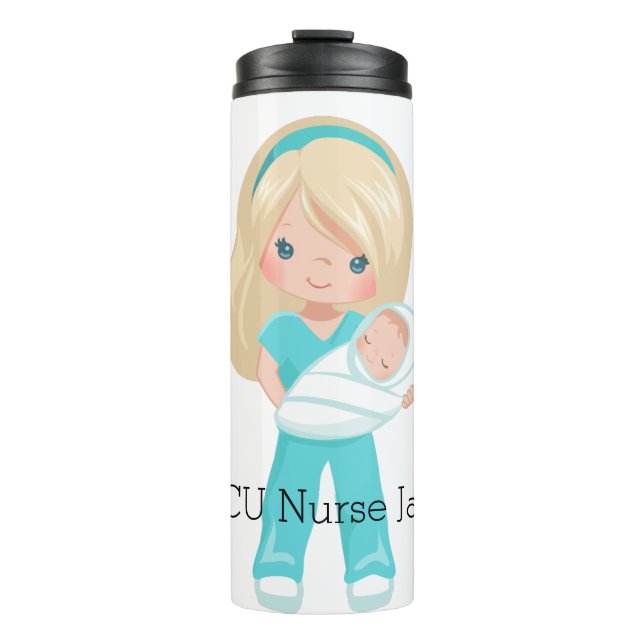 Personalisierte NICU Nurse Holding Baby Christmas Thermosbecher (Vorderseite)