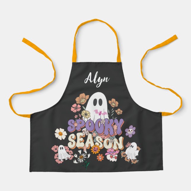 Personalisierte Niedlich Ghost-Multiover-Print-Sch Schürze (Vorderseite)