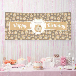 Personalisierte Niedlich Hamster-Muster Geburtstag Banner