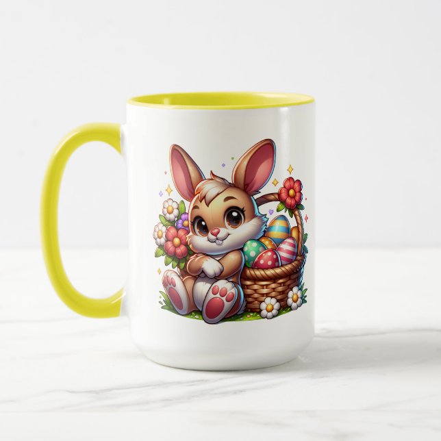 Personalisierte Niedlich Happy Oster Mama Tasse (Links)