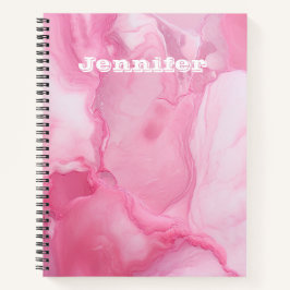 Personalisierte niedlich-minimalistisch-rosa Retro Notizbuch