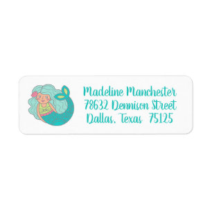 Personalisierte Niedliche Aquamarine Mermaid-Rücks