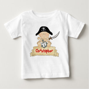 Personalisierte Niedliche Baby Pirate Boys Baby T-shirt