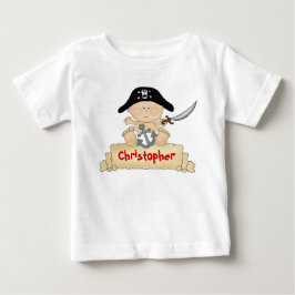 Personalisierte Niedliche Baby Pirate Boys T-shirt