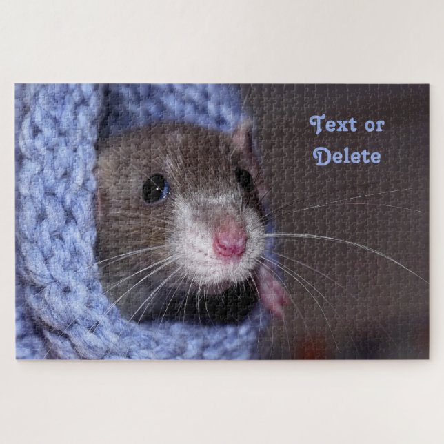 Personalisierte Niedliche Babyratte Puzzle (Horizontal)