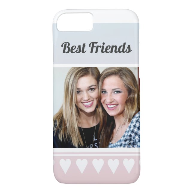 Personalisierte Niedliche Best Friends Foto Heart  Case-Mate iPhone Hülle (Rückseite)
