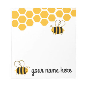 Personalisierte Niedliche Bienen Notepad Notizblock