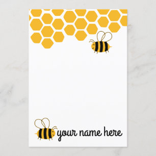 Personalisierte Niedliche Bienennotecards Einladung