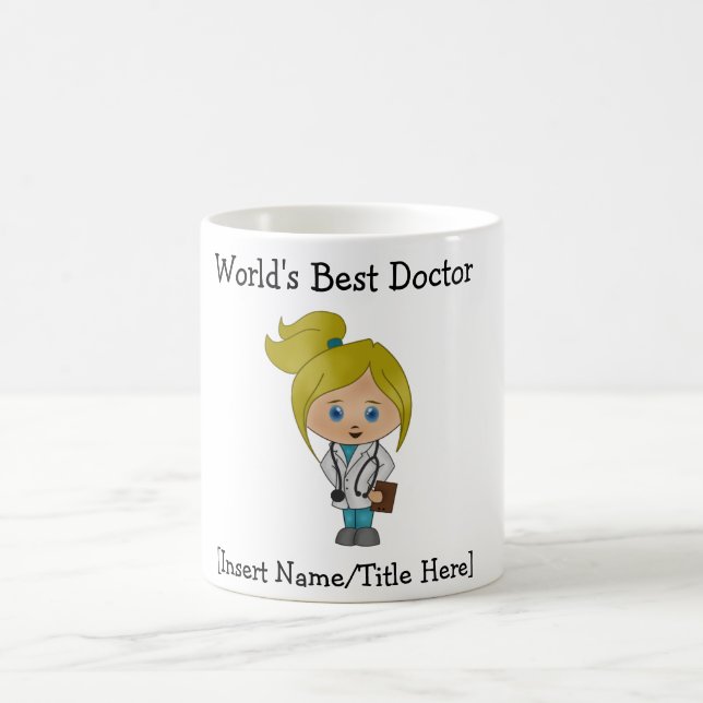 Personalisierte Niedliche Blonde Blonde Mit Augen Kaffeetasse (Mittel)