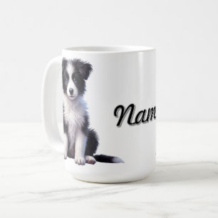 Personalisierte Niedliche Border Collie Puppy Kaffeetasse